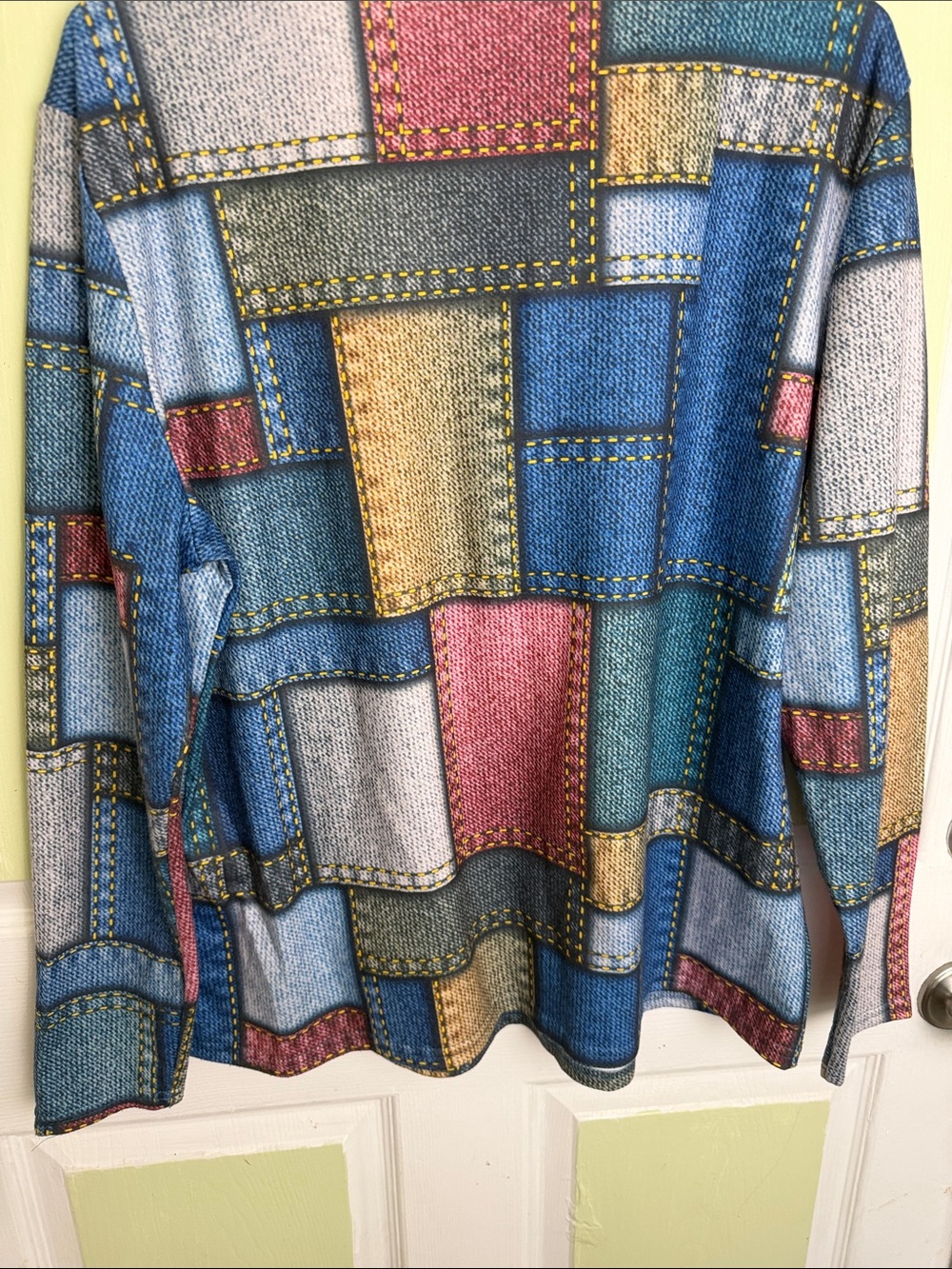 Colorblock Patchwork Half-Zip Top - Multicolor - Picture 6 of 9